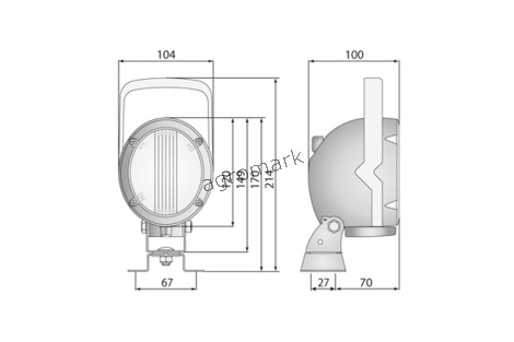 Lampa robocza owalna