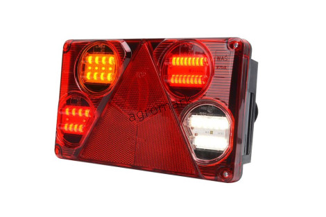 Lampa zespolona tylna lewa, 12V-24V + przewody 195cm YLY-S 6x0,75mm2, diody