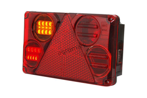 Lampa zespolona tylna lewa, 12V-24V + przewody 195cm YLY-S 4x0,75mm2, diody