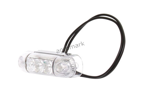 Lampa obrysowa przednia, jednofunckyjna, 12V-24V + przewody 22cm LgY-S 0,75mm2, diody