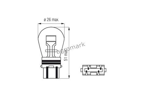 Żarówka BOSMA P27/7W 4162 S25g 503057