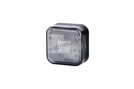 Lampa obrysowa kwadratowa z odblaskiem diodowa Biała 12/24