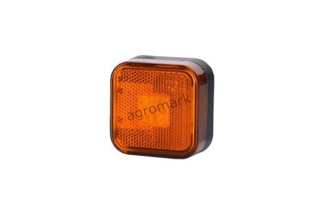Lampa obrysowa kwadratowa z odblaskiem diodowa Żółta 12/24