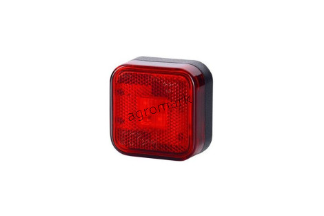 Lampa obrysowa kwadratowa z odblaskiem diodowa Czerwona 12/24