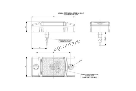Lampa obrysowa Horpol 40 diodo 12/24V Żółta