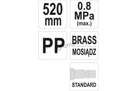 Pistolet do przedmuchiwania 520mm