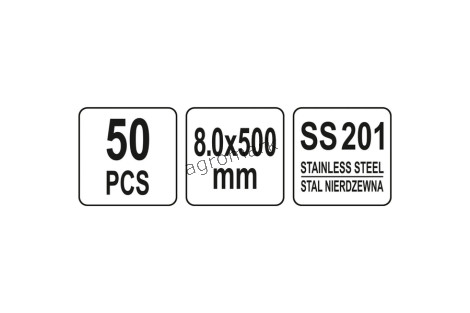 Opaski zaciskowe stal nierdz 8,0x500mm