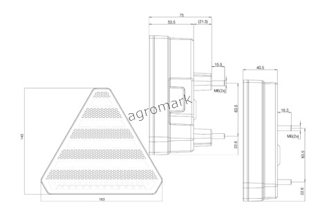 Lampa zespolona tylna  W245DD 12V/24V LED z  oświetleniem tablicy rejestracyjnej Lewa
