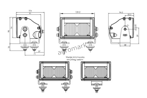 Lampa zespolana przednia W244.1 12V/24V LED