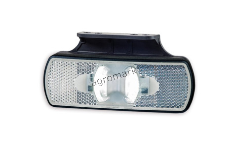 Lampa obrysowa diodowa z odblaskiem biała z wieszakiem 12/24V