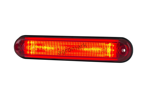 Lampa obrysowa typu slim ze światłowodem czerwona 12/24V