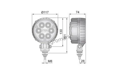 Lampa robocza LED WESEM 2700 lm - światło rozproszone