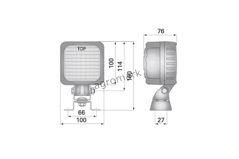 Lampa robocza 100x100 12/24v