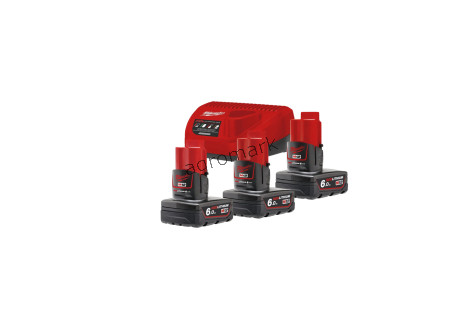  Zestaw 3 akumulatorów  M12 NRG-603, Li-ion 12 V + szybka ładowarka