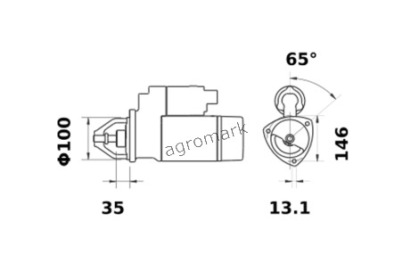 Rozrusznik z reduktorem 12V3,3kw ISKRA / MAHLE  /WZMOCNIONY/