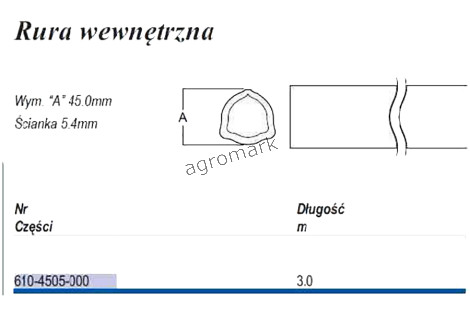 Rura trójkąt D45 wew