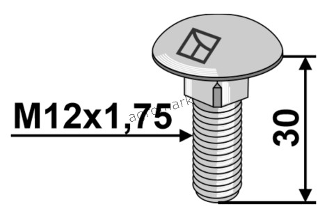 ŚRUBA ZAMKOWA M12X30 10.9 IND