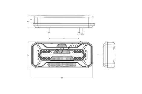 Lampa zespolona tylna W184DD LED 12V/24V prawa bez oświetlenia tablicy i światła pozycyjnego bocznego