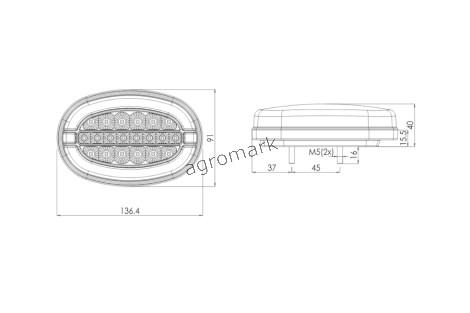 Lampa zespolona przednia W206DD LED 12V/24V