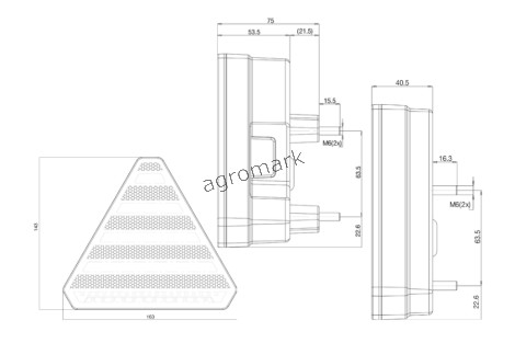 Lampa zespolona tylna  W245DD 12V/24V LED  bez oświetlenia tablicy rejestracyjnej Prawa