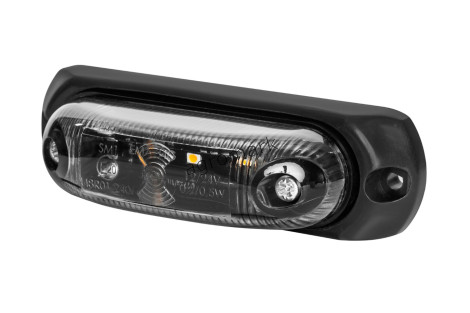 Lampa obrysowa owalna EMA34G-GRAPHITE wersja z podkładka gumową obrysowa boczna LED 12/24V przewód 2x0,75-0,5mb