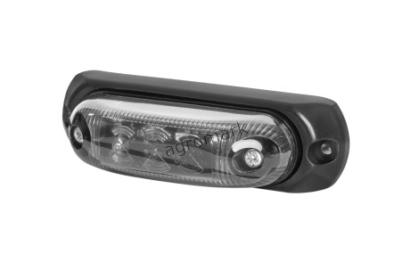 Lampa obrysowa owalna EMA33G-GRAPHITE wersja z podkładką gumową pozycyjna tylna LED 12/24V przewód 2x0,75mm-0,5mb