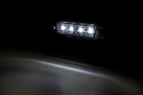 Lampa obrysowa na podstawie gumowej prostej i na rurę HOR65G-GRAPHITE pozycyjna przednia LED12/24V 2xprzewód 0,75mm-0,25mb