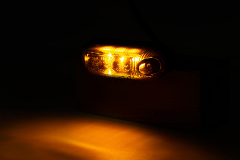 Lampa obrysowa owalna EMA34G-GRAPHITE obrysowa boczna LED12/24V przewód 2x0,75-0,5mb