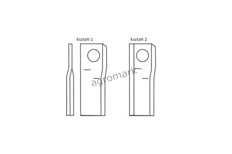 Nożyk prawy 120x48x4 Fi 18,5 mm - paczka 25 sztuk