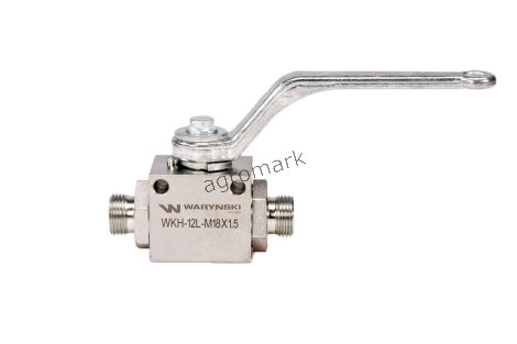 Zawór kulowy hydrauliczny 2-drogowy 2/2 M18x1,5 12L z otworami mocującymi 500 bar