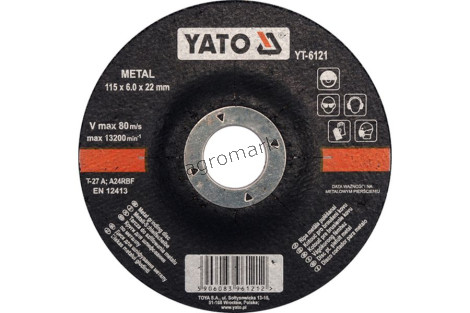 Tarcza do  szlifowania metalu 115x6,0