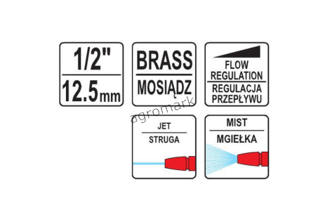 Pistolet zraszający wielof. BRASS YATO