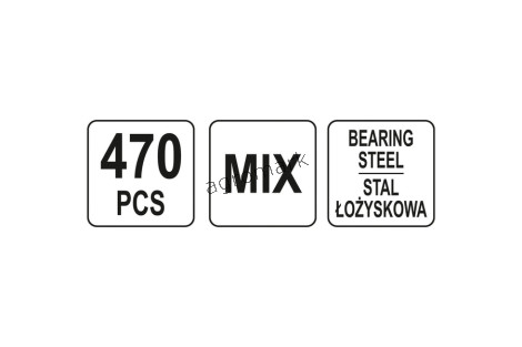 Zestaw kulek stalowych 470szt YATO