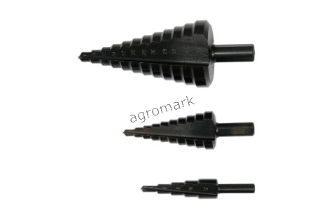 Zestaw wierteł stopniowych4-38mm CZARNE 3szt