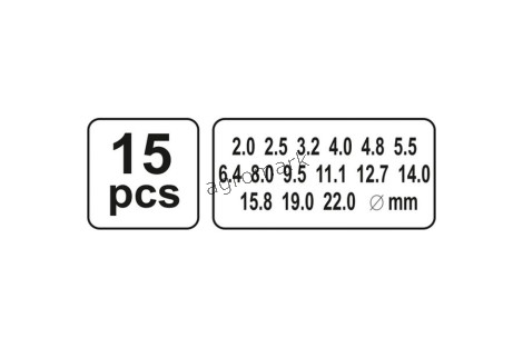 Przebijaki do skóry 2-22mm 15 części