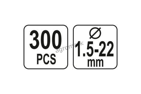 Zawleczki typu E 300szt Mix