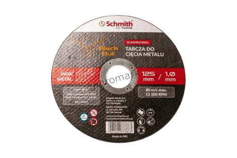 Tarcza do cięcia metalu / inox 125x1 Black Bull
