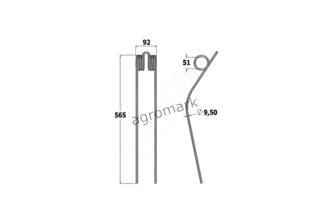 Palec przegrabiarki KUHN GA300,GA381,GA682,GA4101