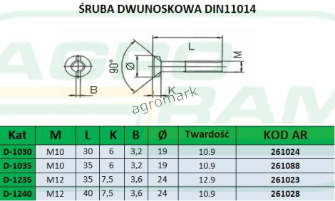 ŚRUBA Z NAKRĘTKĄ M10X35 10.9 (DWUNOSKOWA) PREMIUM