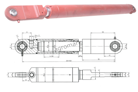 CYLINDER CN2SFB-16-40/500Z  U2P-40W PODNOSZENIA HEDERU S.T