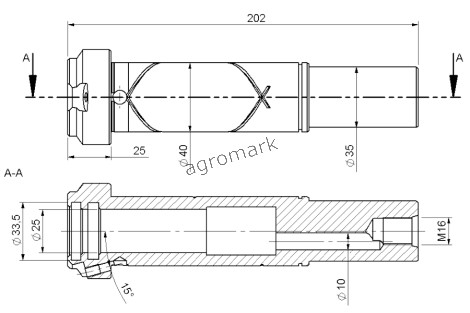 Cylinder przyspieszacza motowideł Bizon nowy typ hartowany 5040/03-180