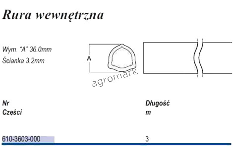 Rura trójkąt D36  T-3  zew,WEW