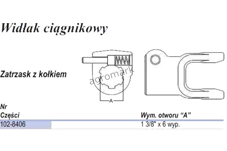 Widłak  z  kołkiem 1 3/8-6