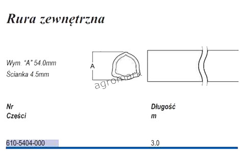 Rura trójkąt D54 zew