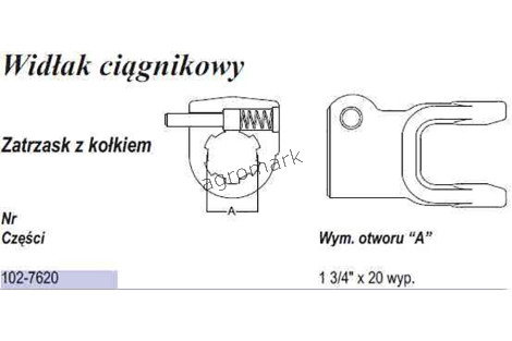 Widłak z kołkiem AW35 1 3/4x 20spl