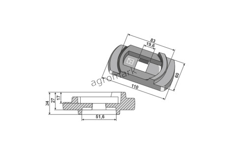 ŁOŻYSKO D110/27X83 IND