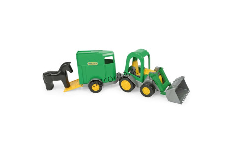 Traktor -Ładowarka Farmer z Przyczepą