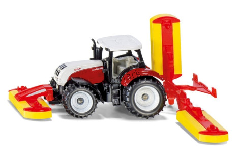 Traktor Steyr z kosiarkami marki Pöttinger Siku S1672