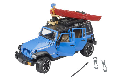 Jeep Wrangler Unlimited Rubicon z kajakiem i figurka kajakarza