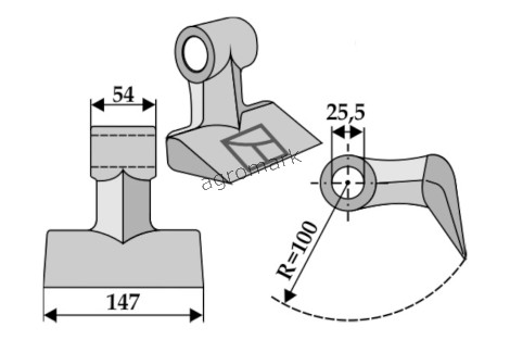 Nóż bijakowy Falc 63RM38